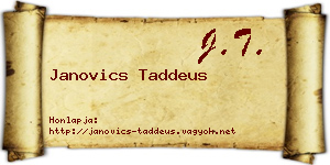 Janovics Taddeus névjegykártya